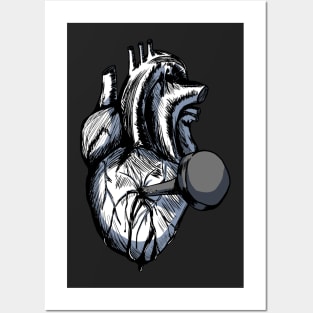 Nailed Through the Heart (Black and White) Posters and Art